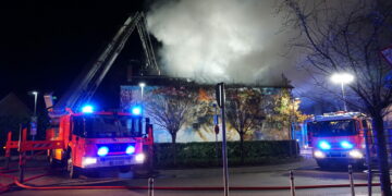 Dachstuhlbrand - Quelle: Feuerwehr Walldorf